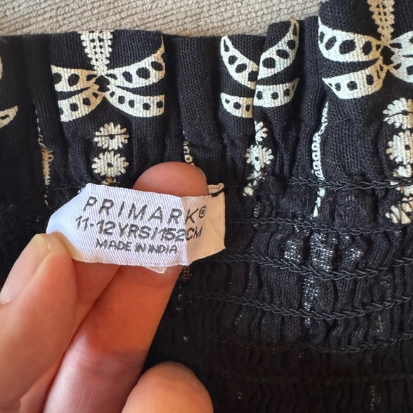 Primark Black & White Smocked Wide-Leg Jumpsuit Girl’s Kids 11/12 Tropical Palm - Picture 6 of 9